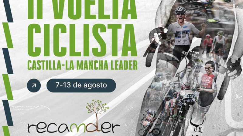Cartel de la Vuelta Ciclista Castilla-La Mancha LEADER. Foto: RECAMDER.